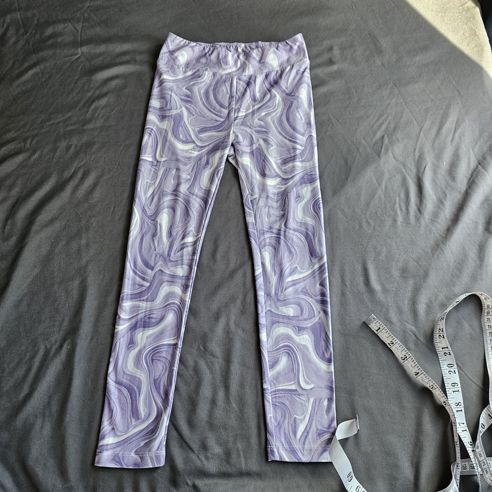 ⭐️ Stylish Kids' Purple Swirl Lazypants Leggings Size 7